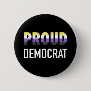 trotse niet-binaire democraat ronde button 5,7 cm