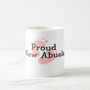 Trotse Nieuwe Abuela Baby Meisje Voetafdrukken Koffiemok
