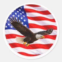Trotse Nieuwe Amerikaan – Ronde sticker met Amerik