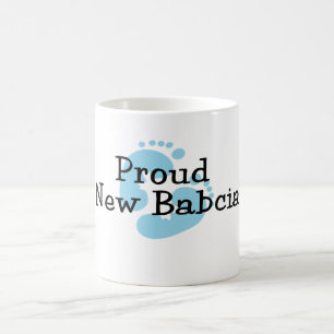 Trotse Nieuwe Babcia Baby Jongensvoetafdrukken Koffiemok