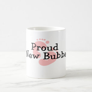 Trotse Nieuwe Bubbe Baby Meisje Voetafdrukken Koffiemok