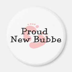 Trotse Nieuwe Bubbe Baby Meisje Voetafdrukken Magneet