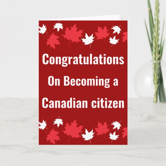 Trotse nieuwe Canadese staatsburgerschap gefelicit Kaart (Voorkant)