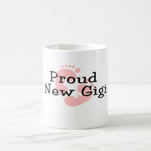 Trotse Nieuwe Gigi Baby Meisje Voetafdrukken Koffiemok