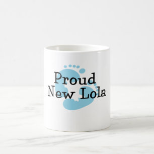 Trotse Nieuwe Lola Baby Jongen Voetafdrukken Koffiemok