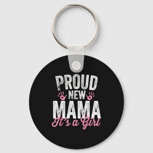 Trotse Nieuwe Mama Het Is Een Meisje Moeder Binnen Sleutelhanger