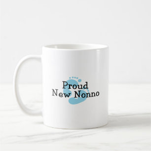 Trotse Nieuwe Nonno Baby Jongen Voetafdrukken Koffiemok