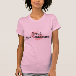 Trotse Nieuwe Oma Baby Meisje Voetafdrukken T-shirt