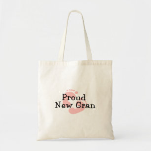 Trotse Nieuwe Oma Baby Meisje Voetafdrukken Tote Bag