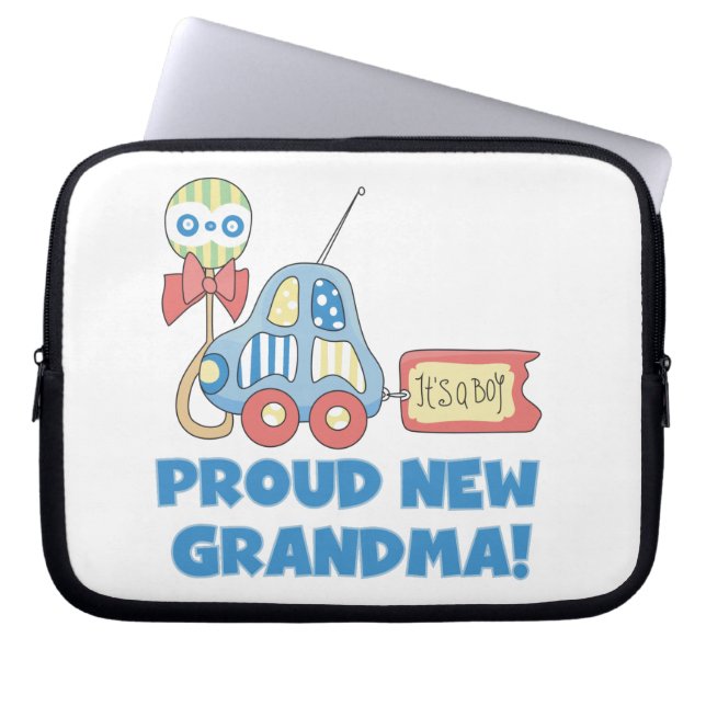 Trotse nieuwe oma Het is een jongen cadeaus Laptop Sleeve (Voorkant)
