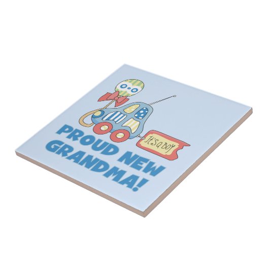 Trotse nieuwe oma Het is een jongen cadeaus Tegeltje (Zijkant)