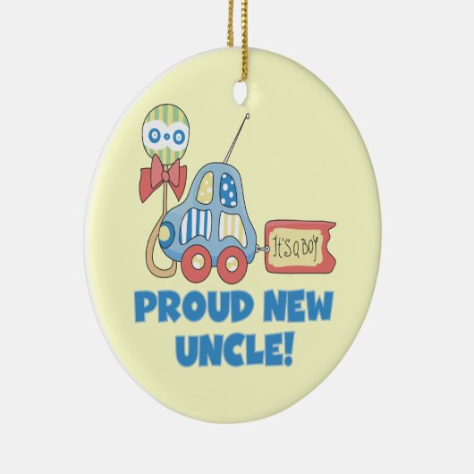 Trotse nieuwe oom auto het is een jongen cadeaus keramisch ornament (Rechts)