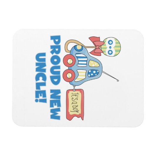 Trotse nieuwe oom auto het is een jongen cadeaus magneet (Horizontaal)