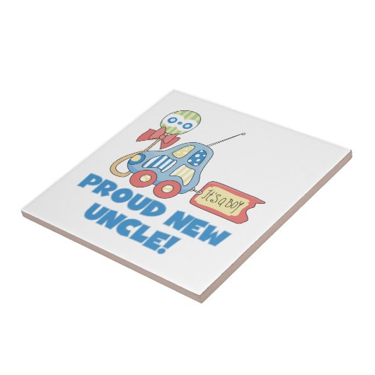 Trotse nieuwe oom auto het is een jongen cadeaus tegeltje (Zijkant)