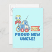 Trotse nieuwe oom Het is een jongen Tshirts en ges Aankondigingskaart (Voorkant / Achterkant)
