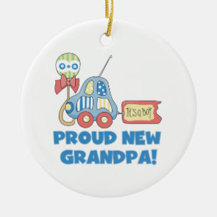 Trotse nieuwe opa auto het is een jongen cadeaus keramisch ornament