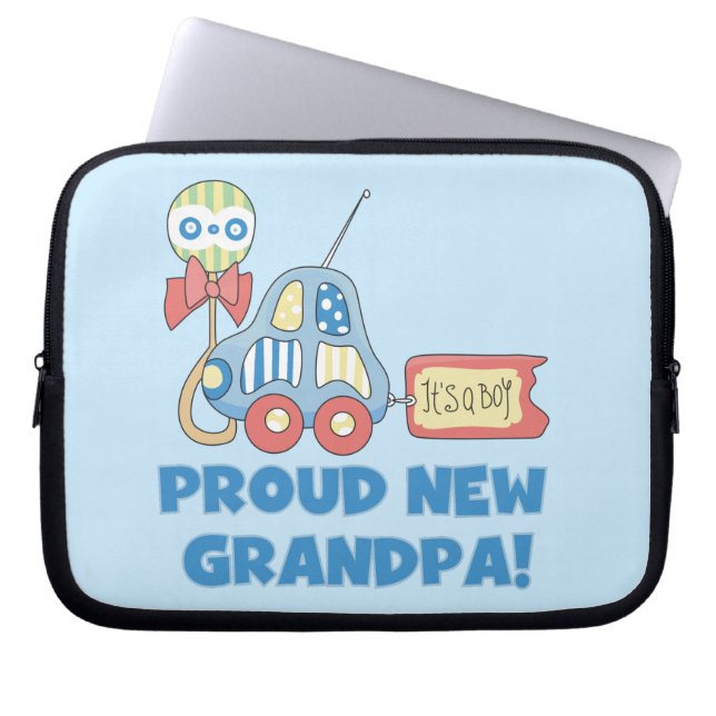 Trotse nieuwe opa auto het is een jongen cadeaus laptop sleeve (Voorkant)