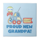 Trotse nieuwe opa auto het is een jongen cadeaus tegeltje (Voorkant)