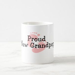 Trotse Nieuwe Opa Baby Meisje Voetafdrukken Koffiemok