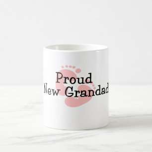 Trotse Nieuwe Opa Baby Meisje Voetafdrukken Koffiemok