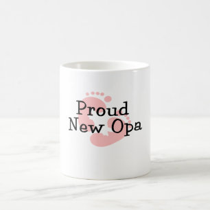 Trotse Nieuwe Opa Baby Meisje Voetafdrukken Koffiemok