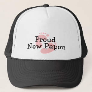 Trotse Nieuwe Opa Baby Meisje Voetafdrukken Trucker Pet