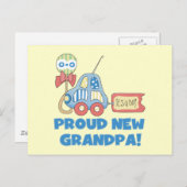 Trotse nieuwe opa Het is een jongen TShirts en ges Aankondigingskaart (Voorkant / Achterkant)