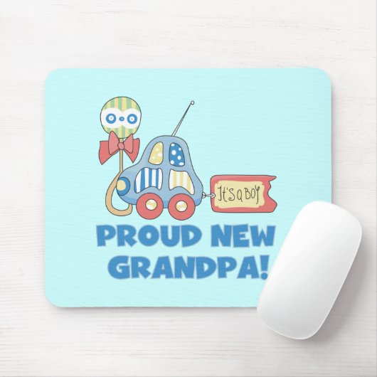 Trotse nieuwe opa Het is een jongen TShirts en ges Muismat (Met muis)