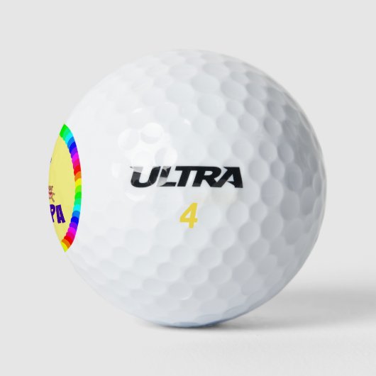 Trotse nieuwe opa, kleurrijk feestelijk ontwerp golfballen (Logo)