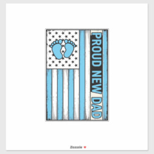 Trotse Nieuwe Papa Baby Voeten Vlag Vector Ontwerp Sticker