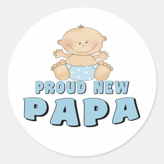 TROTSE NIEUWE Papa Boy Ronde Sticker (Voorkant)
