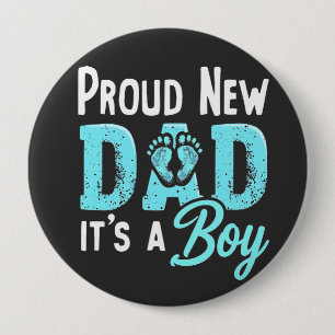 Trotse nieuwe papa Het is een jongen Geslacht onth Ronde Button 4,0 Cm