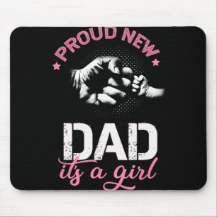 Trotse Nieuwe Papa Het Is Een Meisje Bevorderd Tot Muismat