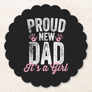 Trotse Nieuwe Papa Het Is Een Meisje Cadeaus Vader Kartonnen Onderzetters