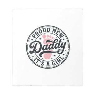 Trotse Nieuwe Papa Het is een Meisje Vintage Baby  Notitieblok