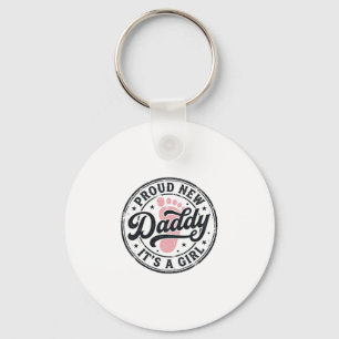 Trotse Nieuwe Papa Het is een Meisje Vintage Baby Sleutelhanger