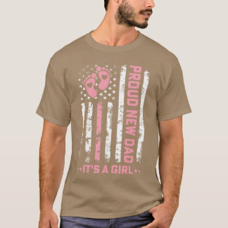Trotse Nieuwe Papa Nieuwe Meisje Baby Eerste Vader T-shirt