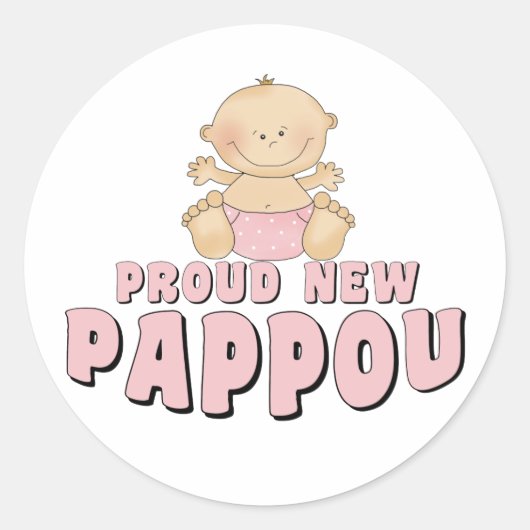 TROTSE NIEUWE Pappou Meisje Ronde Sticker (Voorkant)