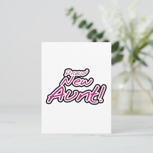 Trotse nieuwe tante tshirts en geschenken briefkaart (Staand voorkant)