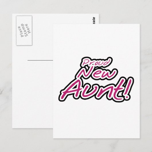 Trotse nieuwe tante tshirts en geschenken briefkaart (Voorkant / Achterkant)