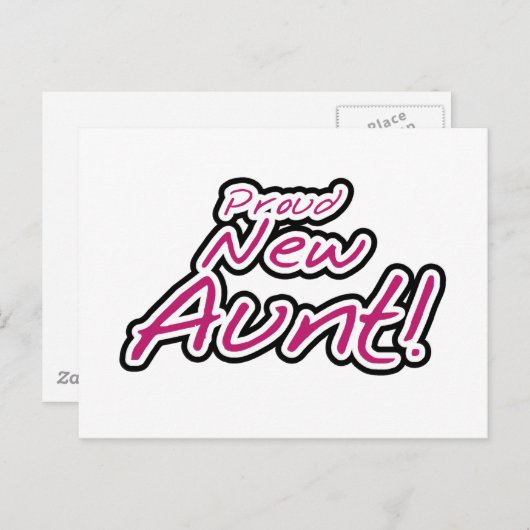 Trotse nieuwe tante tshirts en geschenken briefkaart (Voorkant / Achterkant)