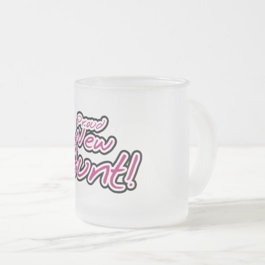 Trotse nieuwe tante tshirts en geschenken matglas koffiemok (Voorkant rechts)