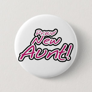 Trotse nieuwe tante tshirts en geschenken ronde button 5,7 cm