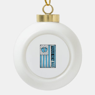 Trotse Nieuwe Vader Baby Voeten Vlag Vector Ontwer Keramische Bal Ornament