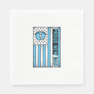 Trotse Nieuwe Vader Baby Voeten Vlag Vector Ontwer Servet