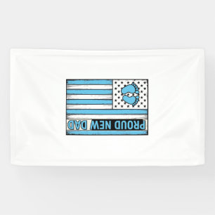 Trotse Nieuwe Vader Baby Voeten Vlag Vector Ontwer Spandoek