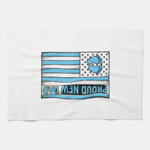 Trotse Nieuwe Vader Baby Voeten Vlag Vector Ontwer Theedoek