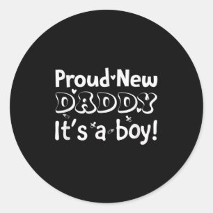 Trotse Nieuwe Vader. Het Is Een Jongen Binnenkort Ronde Sticker