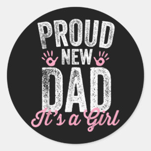 Trotse nieuwe vader Het is een meisje cadeautjes v Ronde Sticker