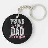 Trotse nieuwe vader Het is een meisje cadeautjes v Sleutelhanger (Achterkant)